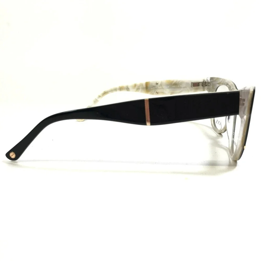 L.A.M.B Eyeglasses Frames LA067 BLK Black Ivory Horn Cat Eye Full RIm 51-19-140